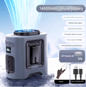 K200 Turbine-style <b>Neck</b>-Mounted Clip-On Fan Brushless Motor 14500mAh Battery 4-6 Hours Runtime High-Power Airflow for Summer - Product Image 2