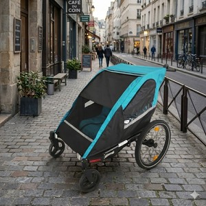TC-2024T Easy Folding 3 in 1 Lightweight Twin Stroller <b>Trailer</b> Jogger with Aluminum Frame for kids - Product Image 2