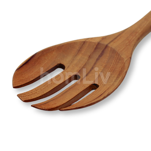 OEM Angela Teak Wood Jumbo Salad Fork Sustainable Food Safe No <b>Paint</b> and Varnish Halal Natural Eco Friendly Customized - Product Image 3