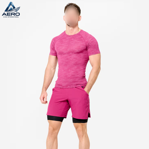 Conjunto de Camiseta y Pantalones Cortos de Compresión para Hombre, Personalizado al por Mayor, para Gimnasio, Fitness, Ropa Deportiva Ajustada, de Secado Rápido - Product Image 3