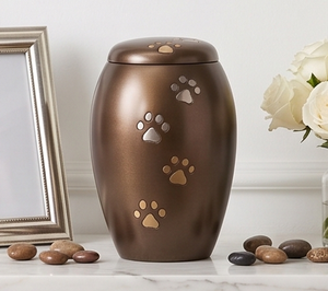 Urnas de Cremación de Metal Ecológicas, Diseño Moderno y Único, Color Marrón con Patas de Mascota, Aplicación en Aluminio, Logotipo Personalizado, Venta al Por Mayor - Product Image 6