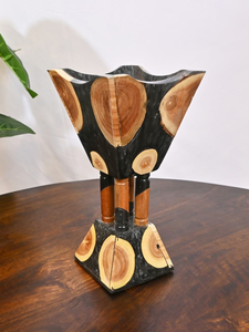 Quemador de incienso de madera natural hecho a mano y resina epoxi para uso doméstico en interiores, quemador de incienso aromático de madera y resina Madhkan. - Product Image 4