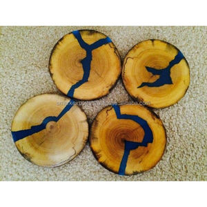 Juego de posavasos de resina de madera de diseño, posavasos redondo y cuadrado para bebidas, posavasos para té, portavasos, comedor, cocina, accesorio de mesa - Product Image 6