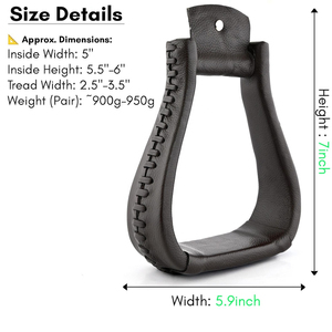 Paire d'étriers en cuir véritable pour chevaux, repose-pieds de selle équestre, équipement d'équitation western, accessoires professionnels pour la compétition et l'écurie - Product Image 4