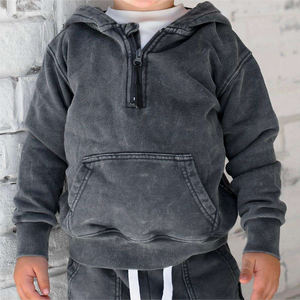 Wholesale Customize Clothes Kids Tracksuits Boys Clothing Sets Fall Winter Baby Tracksuit Quarter Zip up Hoodie <b>Track</b> Suit - Product Image 2