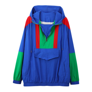 Chaqueta Cortavientos Impermeable OES Urban Flex con Media Cremallera, Ligera, con Bloques de Color, de Poliéster, para Exteriores, con Capucha y Bolsillos Ocultos con Cremallera - Product Image 3