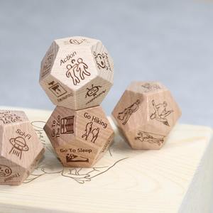 Dados de Madera Universales para Juegos de Mesa, Dados Poliédricos de Madera Multiusos para Todos los Juegos de Rol de Mesa, Artículo de Juego de Alta Calidad al por Mayor - Product Image 1