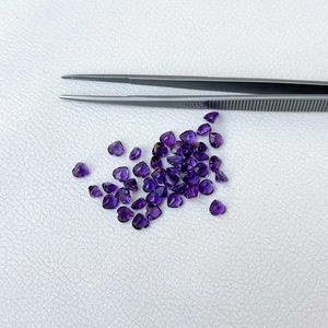 Améthyste africaine naturelle de 3mm, pierre semi-précieuse taillée en cœur, fournisseur en gros d'améthyste violette pour la fabrication de bijoux - Product Image 1