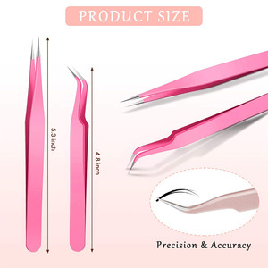 Pinzas de Belleza Profesionales para Extensión de Pestañas y Aislamiento de Pestañas, Pinzas para Extensión de Pestañas con Agarre Preciso - Product Image 3
