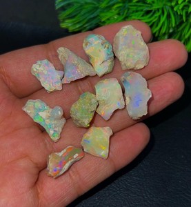 Natural Welo Fire Opal Rough Ethiopian <b>Raw</b> Gemstone Multicolor <b>Crystal</b> For Jewelry Making Loose Bulk Supply - Product Image 1