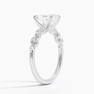 BOJ <b>Ring</b> 0108 Radiant Cut 925 <b>Silver</b> Leaves and Buds Setting <b>Solitaire</b> Diamond <b>Ring</b> 2ct D Color VVS1 Moissanite GRA Certified - Product Image 2