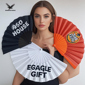 Abanico de mano de seda de imitación, abanico plegable de mano, tela de seda de imitación de bambú para boda, recuerdo de fiesta, venta al por mayor, Blanco personalizado - Product Image 5