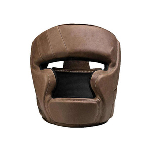 Protector de Cabeza de Boxeo de Cuero Puro al Por Mayor RTS, Casco con Protección Facial y Bucal, Modelo AI-HG-30 - Product Image 1