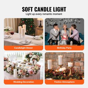 Set di 3 Candele a Colonna Bianche in Cera 16,5 cm x 7,6 cm, Durata 65 Ore, Senza Fumo e Inodore - Product Image 6