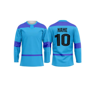 เสื้อฮอกกี้น้ำแข็งผู้ชายสั่งทำพิเศษ สีแดงทอง แขนยาว ระบายเหงื่อได้ดี พิมพ์ลายทีม หมายเลขทีม โพลีเอสเตอร์ ทรงปกติ - Product Image 4
