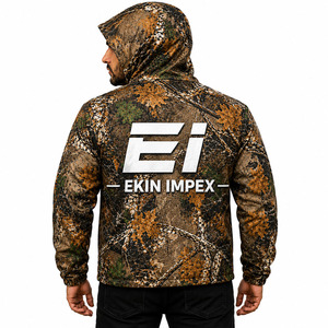 เสื้อแจ็คเก็ตฟลีซมีฮู้ดลายพรางสำหรับผู้ชาย Ekin Impex แบบซิป ป้องกันลม ทรงปกติ เหมาะสำหรับใส่ลำลองในฤดูใบไม้ร่วงและกิจกรรมกลางแจ้ง - Product Image 2