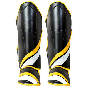 Protège-tibias en cuir véritable de qualité supérieure pour boxeurs et MMA professionnels – Équipement d'entraînement en promotion - Product Image 6