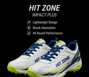 รองเท้าคริกเก็ต HIT ZONE Elite ประสิทธิภาพสูง ระบายอากาศได้ดี น้ำหนักเบา รองเท้ากีฬา ให้ความสบายเหนือระดับ พร้อมความมั่นคง  ปุ่มยาง - Product Image 1