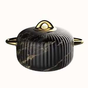 Ensemble de casseroles en acier inoxydable avec couvercle, design marbre luxueux, batterie de cuisine haut de gamme pour hôtel, restaurant et maison - Product Image 2