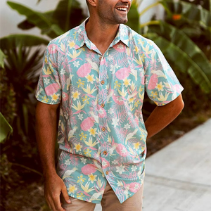 Camiseta Casual Personalizada para Hombre, Camiseta Hawaiana de Manga Corta de Alta Calidad con Estampado Completo, Venta al por Mayor - Product Image 3