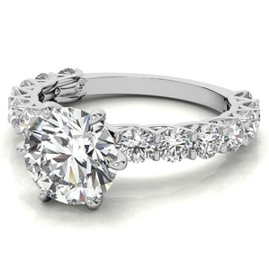 <b>Solitaire</b> Moissanite <b>Ring</b> 925 Sterling <b>Silver</b> 18k Gold Plated Engagement Wedding Anniversary Party Promise Bridal Gift - Product Image 3