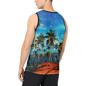 Camiseta sin mangas de alta calidad para hombre, informal, de poliéster, color liso, para entrenamiento, correr, de secado rápido, transpirable, talla grande, tejida. - Product Image 4