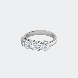 แหวนเพชรทรงรี 1.50 กะรัต ชุบทอง 18K ฝังเพชรห้าเม็ด เพชรเลี้ยงในห้องปฏิบัติการ สี E รับรองโดย IGI ดีไซน์หรูหรา - Product Image 2