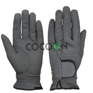 Gants d'équitation marron en cuir perforé compatibles écran tactile, respirants, antidérapants, pour l'entraînement équestre - Product Image 2