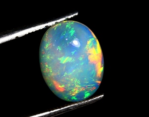 Opale d'Éthiopie véritable en cabochon, pierre précieuse naturelle avec jeu de couleurs pour la création de bijoux - Product Image 3