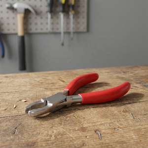 Left Handed Industrial Grade Loop Closing Pliers Smooth Stainless Steel Blade and Handle Blunt Scissors for Shearing - Product Image 2
