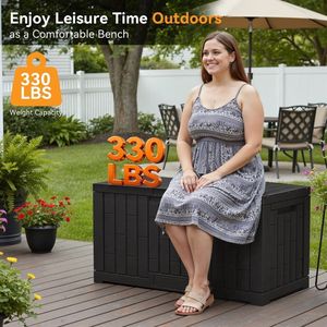 60 Gallon <b>Lockable</b> Resin Deck <b>Box</b> UV Resistant Waterproof Outdoor <b>Storage</b> Bin for Patio Cushions Portable 1 Pack - Product Image 5