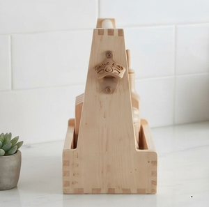 Caddy de rangement de cuisine unique le plus vendu, porte-vaisselle et couverts, fait main en bois de manguier - Product Image 3