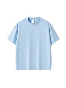 T-shirt noir 100 % coton jersey à col rond et manches courtes, coupe classique, couleur unie, respirant, streetwear vierge pour homme, 220 grammes - Product Image 2