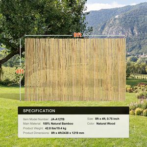 Recinzione in bambù naturale arrotolata, alta 1,2 m x lunga 2,4 m, ecologica, schermo per la privacy da 0,75 D, traliccio decorativo e cancello - Product Image 5