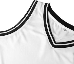 Camiseta de Baloncesto Personalizada para Hombre, sin Mangas, Cuello Redondo, Blanca, Transpirable, con Estampado por Transferencia de Calor, Ropa Deportiva de Poliéster para Adultos - Product Image 4