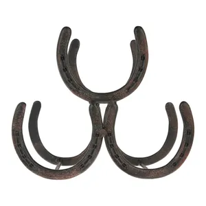 Porte-bouteilles artisanal artistique en fer moderne, accent décoratif pour meubles, porte-vin en métal Foster & Rye pour 3 bouteilles, style rustique vintage - Product Image 2