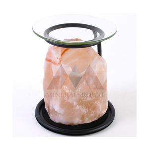 Portavelas de Sal del Himalaya Natural, Tallado con Forma Geométrica, Material Orgánico, Decoración para el Hogar - Product Image 2