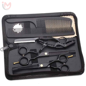 Ensemble d'outils de coiffure professionnels de haute qualité personnalisables, ciseaux, peigne, tondeuse, acier inoxydable, durable, kit de barbier, toilettage - Product Image 1
