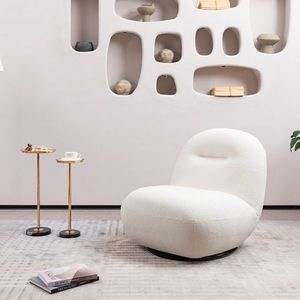 Luxury Modern Single Cloud Armless C Accent Chair Minimalist Style Tight Back Ice Flower Velvet Sofa Chair for Living Room - Product Image 3