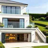 Système de garde-corps en verre pour balcon extérieur avec profilé en U en aluminium / Profilé en U en aluminium pour garde-corps en verre