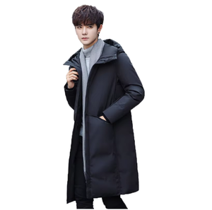 Veste longue matelassée à capuche pour homme, imperméable, coupe-vent, chaude et décontractée, vente en gros directe usine - Product Image 3