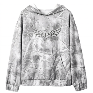 Sudadera con Capucha de Camuflaje para Hombre, Corte Regular, Estampada y Bordada, de Felpa, Tejida, Informal, Transpirable, 100% Algodón - Product Image 2