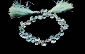 Cuentas de Aguamarina Multifacéticas en Forma de Corazón, 6-7 Milímetros, Cuentas de Piedra de Corazón con Perforación Lateral, Precio de Fábrica - Product Image 4