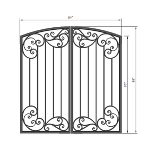 Puerta de Hierro Forjado Arquitectónica de Lujo para Entrada de Vehículos, Ideal para Proyectos de Construcción Residencial Premium - Product Image 2