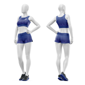 Ensemble de yoga deux pièces pour femmes, dégradé de couleurs, soutien-gorge de sport et short, dos nageur, taille haute, respirant, en Spandex et Polyester - Product Image 6