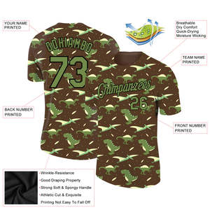 Maillot de baseball personnalisé sublimé à imprimé dinosaure, uniforme d'équipe en maille sublimée, nom et numéro personnalisés, OEM ODM, vente en gros - Product Image 2