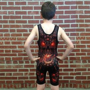 Ropa Deportiva de Compresión Sublimada para Lucha Libre, Singlet Ajustado sin Mangas de Poliéster con Estampado de Letras, Elástico y sin Costuras - Product Image 2