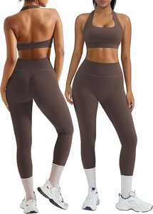 Ensemble de sport 2 pièces léger pour femme grande taille, personnalisé par le fabricant, séchage rapide, extensible dans les quatre sens, Spandex/Nylon, OEM, Athlétique - Product Image 2