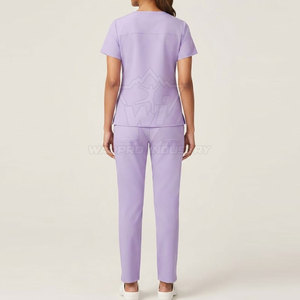 Professional Hospital <b>Scrub</b> <b>Set</b> For Women Short Sleeve Medical Uniform With Comfortable Straight Leg Pants - Product Image 4