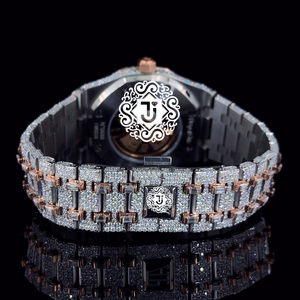Montre mécanique ETA en acier inoxydable de qualité supérieure, or rose, avec diamants Moissanite, pour usage quotidien professionnel, meilleur prix - Product Image 5